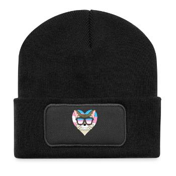 Transgender Transsexual Singaporea Cat Gift - Recycled Patch Beanie - black - Front