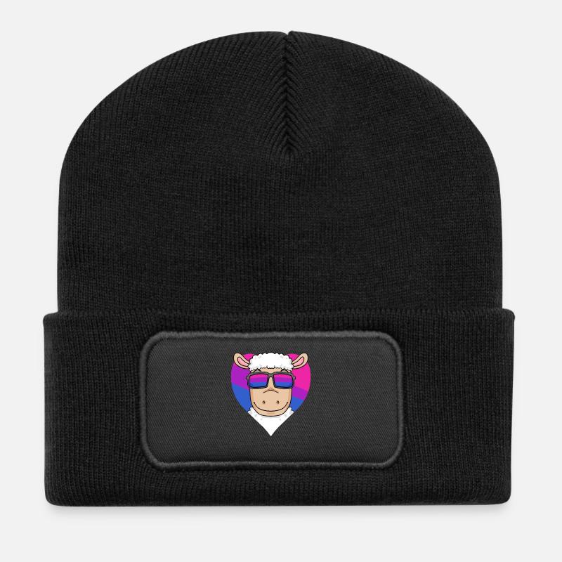 Bisexuell Schaf Geschenk - Recycelte Patch Beanie - Schwarz