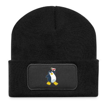 Cartes de poker Penguin Poker - Beanie recyclé à patch - noir - Devant