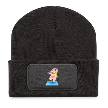 Gymnastique de fitness Yoga des cochons - Beanie recyclé à patch - charbon - Devant