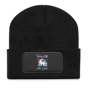 Tschüss Kita! hallo Schule Regenbogen Einhorn - Recycelte Patch Beanie - Schwarz - Vorne