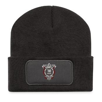 70. Geburtstag Whiskey Whisky - Recycelte Patch Beanie - Dunkelgrau - Vorne