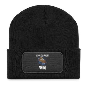 Bevor Du Fragst Nein! - Recycelte Patch Beanie - Schwarz - Vorne