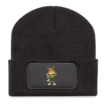 Fuchs Mechaniker Schraubenschlüssel Werkstatt - Recycelte Patch Beanie - Dunkelgrau - Vorne