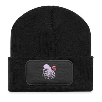 Octopus Mug to go - Recycled Patch Beanie - black - Front