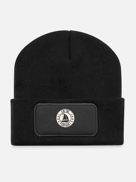 Kapitän Segeln Segler Retro Vintage - Recycelte Patch Beanie - Schwarz
