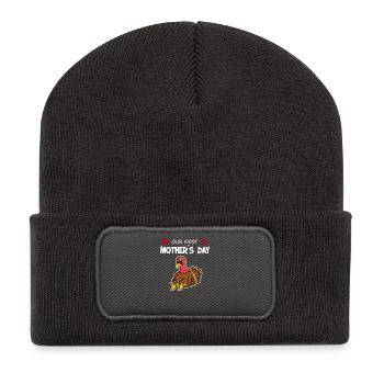 Mother's Day Gift - Our First Mother's Day - Recycled Patch Beanie - dark grey - Front