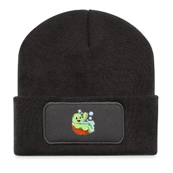 Baignoire de bain pour tortues - Beanie recyclé à patch - charbon - Devant