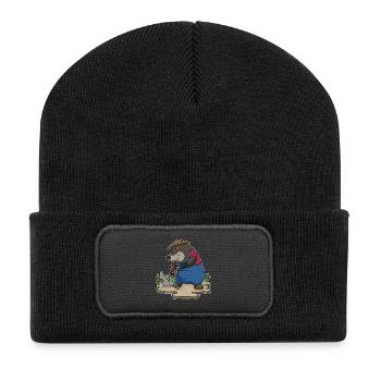 Ferme de pioches du Fermier de Taupes - Beanie recyclé à patch - noir - Devant