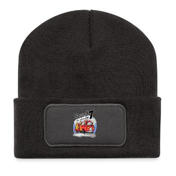 7 ans Jeune camion de pompiers voiture - Beanie recyclé à patch - charbon - Devant
