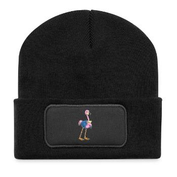 Bureau du secrétaire des flamants - Beanie recyclé à patch - noir - Devant