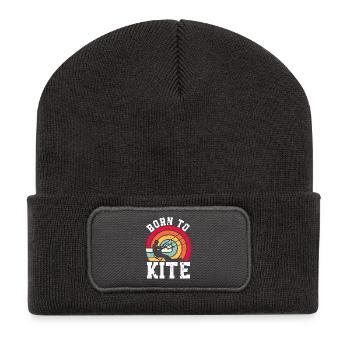 Kitesurfen Kitesurf Kitesurfer Kiteboard - Recycelte Patch Beanie - Dunkelgrau - Vorne