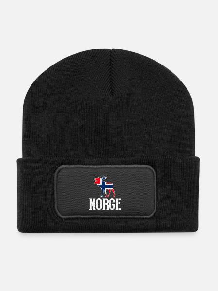Norwegen - Recycelte Patch Beanie - Schwarz