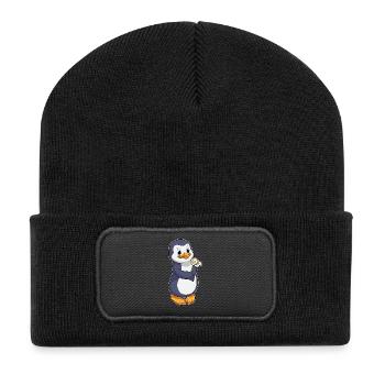 Pingouin Daisy - Beanie recyclé à patch - noir - Devant