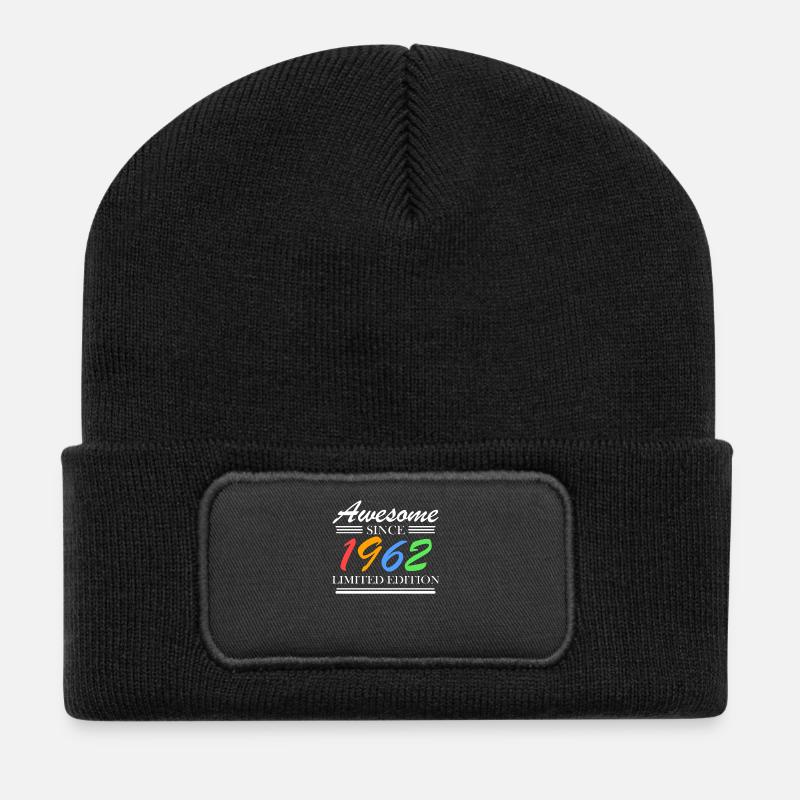 1962 - Jahrgang 1962 - Fantastisch seit 1962 - Recycelte Patch Beanie - Schwarz