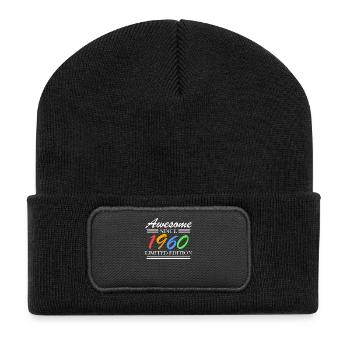 1960 - Jahrgang 1960 - Fantastisch seit 1960 - Recycelte Patch Beanie - Schwarz - Vorne