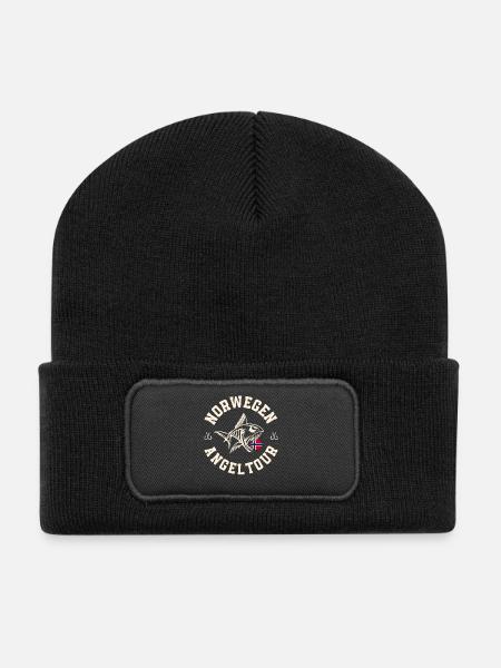 Norwegen Angeltour - Recycelte Patch Beanie - Schwarz
