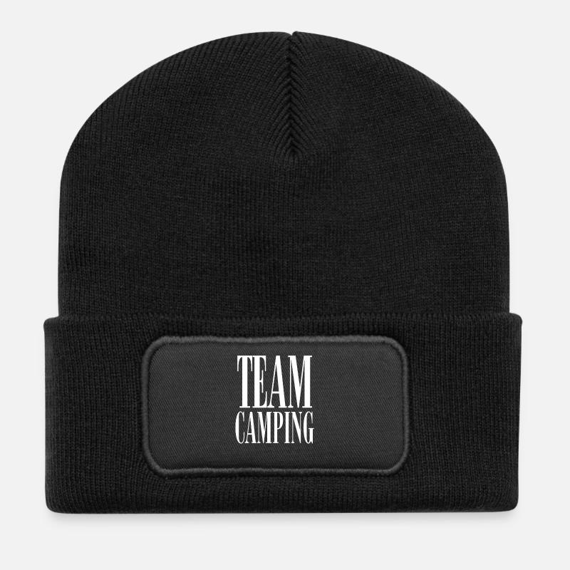 Camping Team Campen Camper - Recycelte Patch Beanie - Schwarz