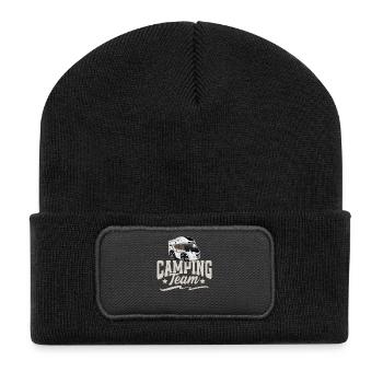 Équipe de camping Camper Campen - Beanie recyclé à patch - noir - Devant