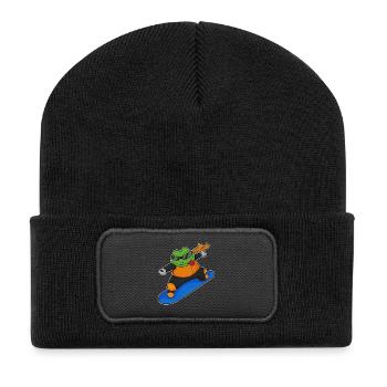 Frog Snowboarder Snowboard - Recycled Patch Beanie - black - Front