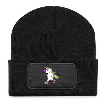 Patins à roulettes Unicorn - Beanie recyclé à patch - noir - Devant