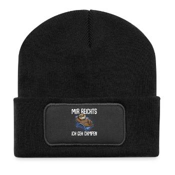 Mir Reichts Ich Geh Campen - Recycelte Patch Beanie - Schwarz - Vorne