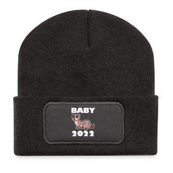 Baby Body 2022 - Geburt Schwanger 2022 - Recycelte Patch Beanie - Dunkelgrau - Vorne