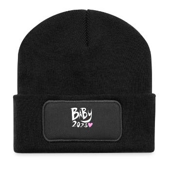 Baby 2023Daughter Pregnant 2023 Pregnancy - Recycled Patch Beanie - black - Front