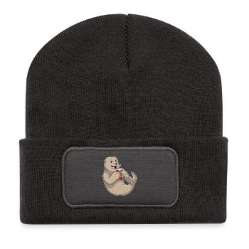 Scellez la tasse à emporter - Beanie recyclé à patch - charbon - Devant