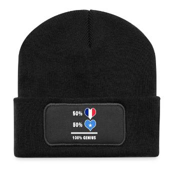 France and Somalia Genius / Gift - Recycled Patch Beanie - black - Front
