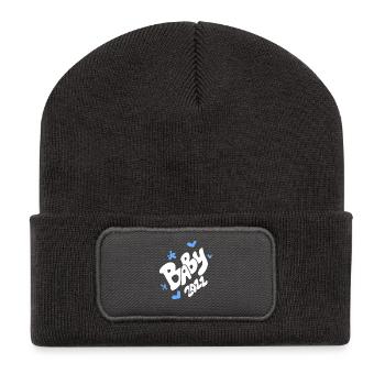 Baby 2022 - Geburt Schwanger 2022 - Recycelte Patch Beanie - Dunkelgrau - Vorne