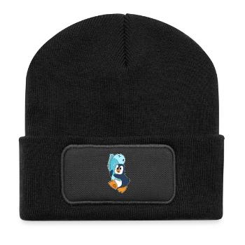 Poisson pingouin - Beanie recyclé à patch - noir - Devant