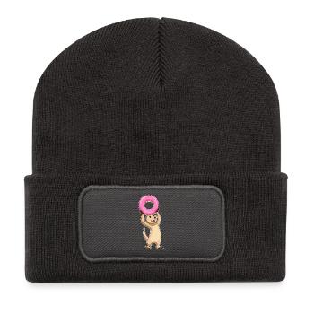 Donut suricate - Beanie recyclé à patch - charbon - Devant