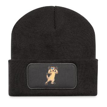 Lunettes suricates - Beanie recyclé à patch - charbon - Devant