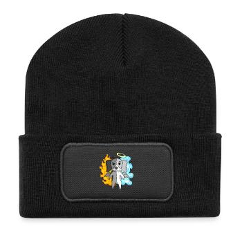 Dog Beagle - Angel and Devil - Recycled Patch Beanie - black - Front