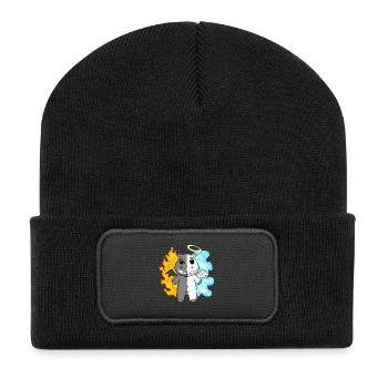 Hippopotamus - Angel and Devil - Recycled Patch Beanie - black - Front