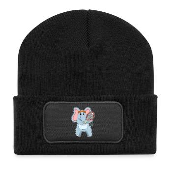 Elephant Tennis Racket - Recycled Patch Beanie - black - Front
