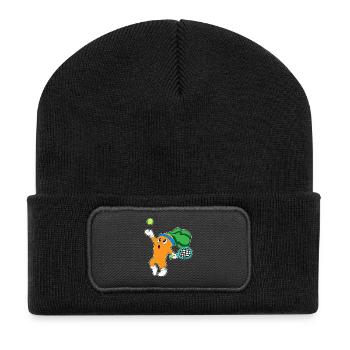 Karotte Tennis Tennisschläger - Recycelte Patch Beanie - Schwarz - Vorne