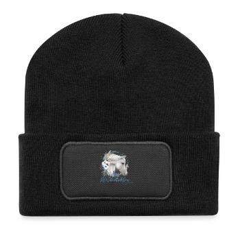 Pferdemädchen Pferde Geschenk - Recycelte Patch Beanie - Schwarz - Vorne
