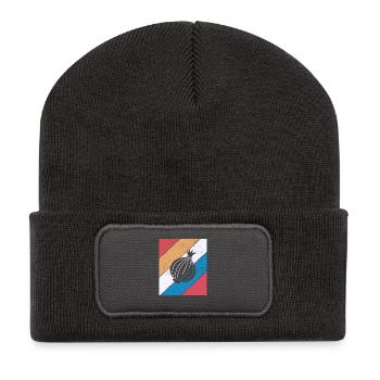 Onion Lover Retro Vegetables Vegan Gift idea - Recycled Patch Beanie - dark grey - Front