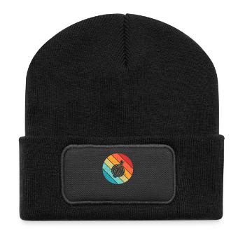Onion Lover Retro Vegetables Vegan Gift idea - Recycled Patch Beanie - black - Front