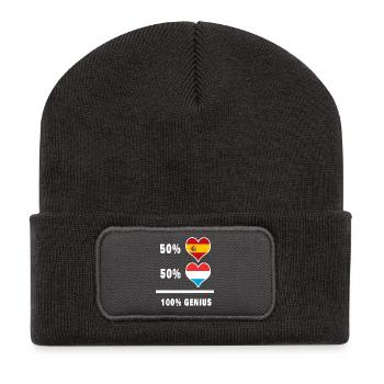 Luxembourg et Espagne génie / cadeau - Beanie recyclé à patch - charbon - Devant