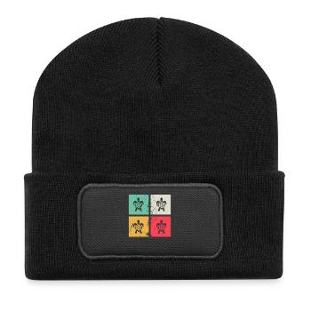 Turtle Retro Animal Sea Reptile Gift idea - Recycelte Patch Beanie - Schwarz - Vorne