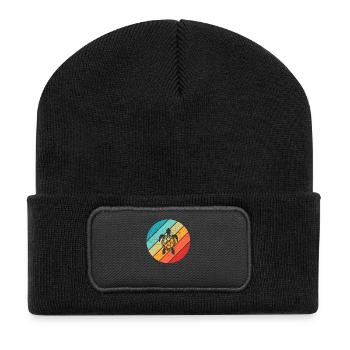 Turtle Retro Animal Sea Reptile Gift idea - Recycelte Patch Beanie - Schwarz - Vorne