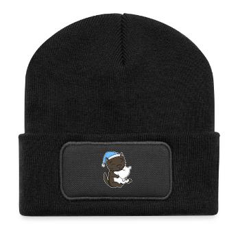 Chat race de chat La Havane - Beanie recyclé à patch - noir - Devant