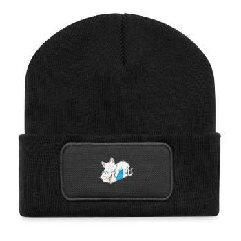 Lait pour chat - Beanie recyclé à patch - noir - Devant