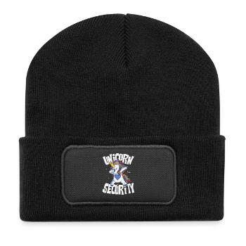 Unicorn security - Recycelte Patch Beanie - Schwarz - Vorne