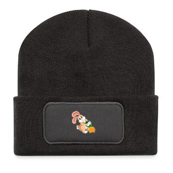 Carotte Lapin - Beanie recyclé à patch - charbon - Devant
