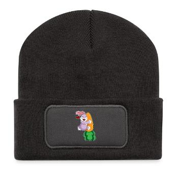 Lapin Carotte - Beanie recyclé à patch - charbon - Devant