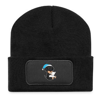 Chien Race de chien Teckel Teckel - Beanie recyclé à patch - noir - Devant